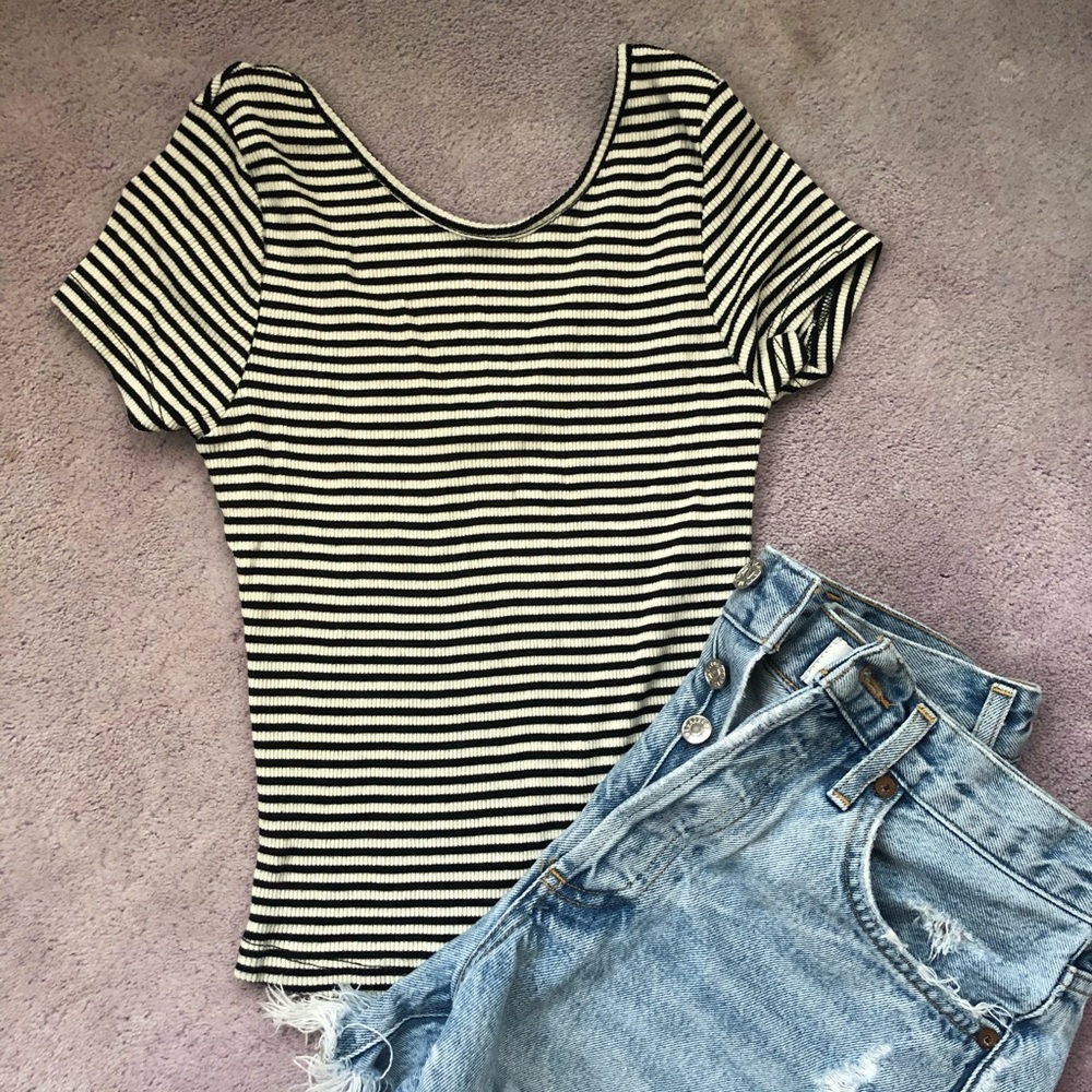 Brandy Melville striped cropped shirt